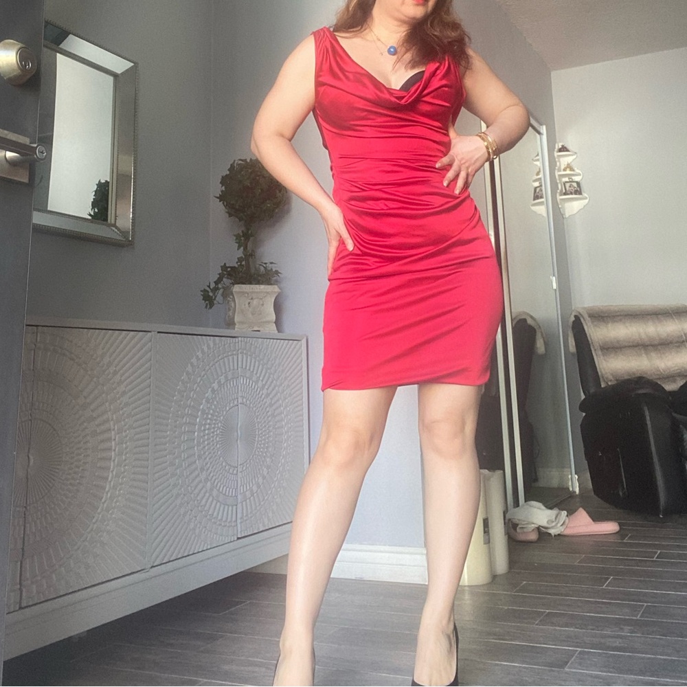 Bcbg red satin corset dress - worn once